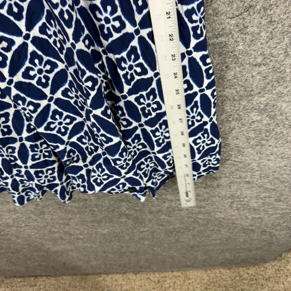 Old Navy Mini Dress Women XL Blue Floral Short Zipper V-Neck Sleeveless Casual - Picture 7 of 8